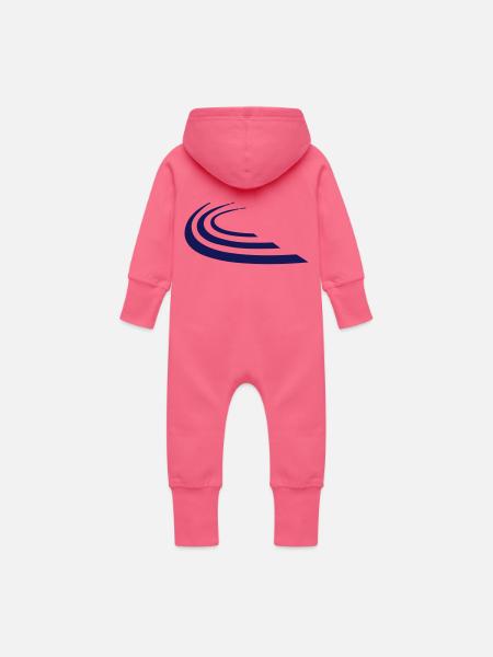 Leichtathletik Meeting Belfort Montbeliard - Baby Bio Sweat Overall mit Kapuze - Fuchsia