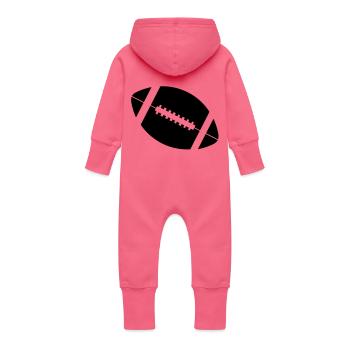 American football - Grenouillère à capuche bio en molleton Bébé - fuchsia - Dos