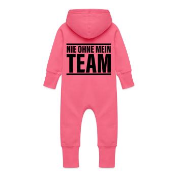team nie - Baby Bio Sweat Overall mit Kapuze - Fuchsia - Hinten