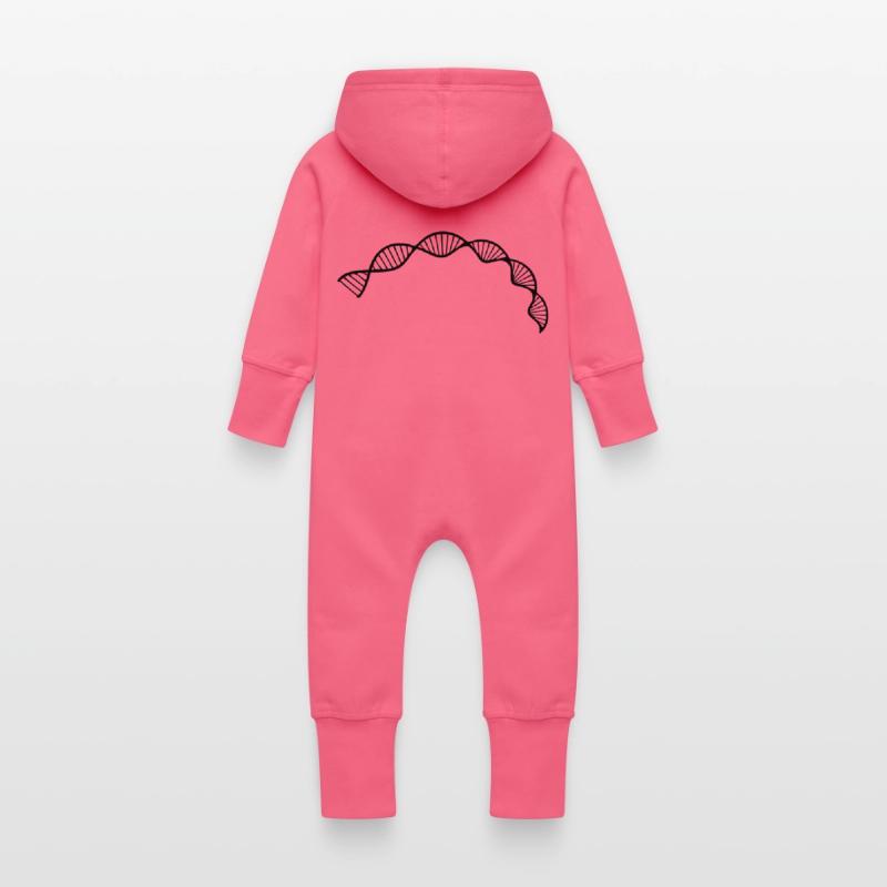 DNA double helix structure cell sequence Baby Organic Sweat Overalls With Hood