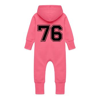 76 - Grenouillère à capuche bio en molleton Bébé - fuchsia - Dos