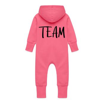 équipe - Grenouillère à capuche bio en molleton Bébé - fuchsia - Dos