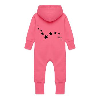 stars - Baby Organic Sweat Overalls With Hood - fuchsia - Back