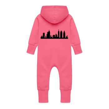 skyline_001 - Grenouillère à capuche bio en molleton Bébé - fuchsia - Dos
