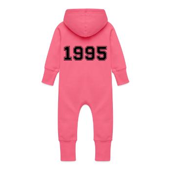 1995 - Grenouillère à capuche bio en molleton Bébé - fuchsia - Dos