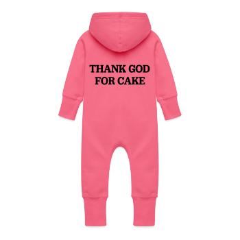 Cake - Baby Organic Sweat Overalls With Hood - fuchsia - Back