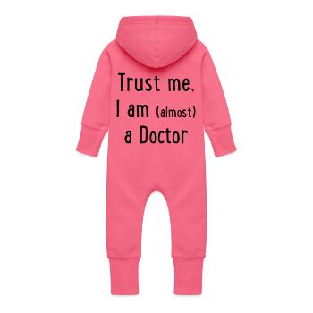 Médecin - Grenouillère à capuche bio en molleton Bébé - fuchsia - Dos