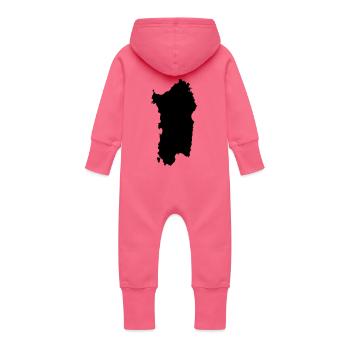 Sardinien - Baby Bio Sweat Overall mit Kapuze - Fuchsia - Hinten