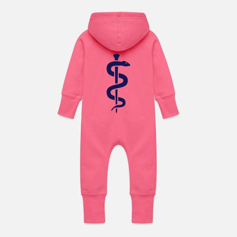 aeskulap_natter_1c - Grenouillère à capuche bio en molleton Bébé - fuchsia