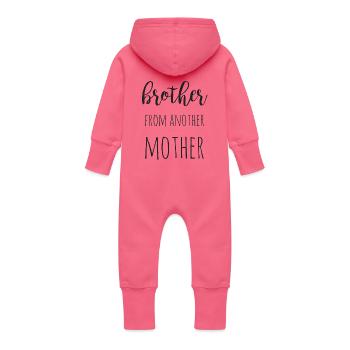 Frère d'une autre mère - Grenouillère à capuche bio en molleton Bébé - fuchsia - Dos
