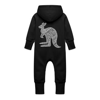 Kangourou à motif tribal - Grenouillère à capuche bio en molleton Bébé - vanille - Dos
