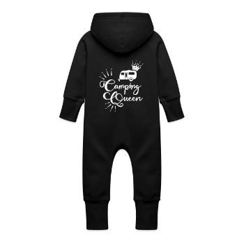 Camping Queen Caravane - Grenouillère à capuche bio en molleton Bébé - noir - Dos