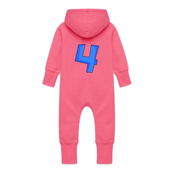4 - Grenouillère à capuche bio en molleton Bébé - fuchsia - Dos