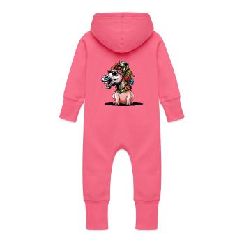 Fantasy Chevaux Cochon Cheval Drôle Drôle Enfants - Grenouillère à capuche bio en molleton Bébé - fuchsia - Dos