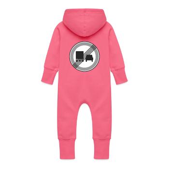Verkehrsschild LKW- und PKW-Beschränkung - Baby Bio Sweat Overall mit Kapuze - Fuchsia - Hinten