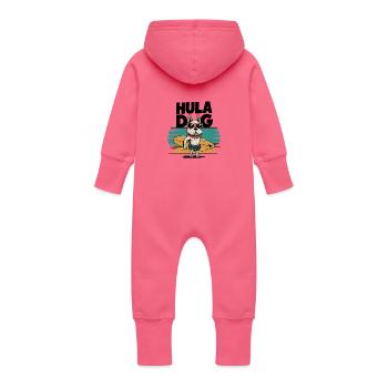 Hula Dog - Design drôle d’été - Grenouillère à capuche bio en molleton Bébé - fuchsia - Dos