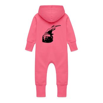 dessin casque de Skanderbeg Tirana Albanie - Grenouillère à capuche bio en molleton Bébé - fuchsia - Dos