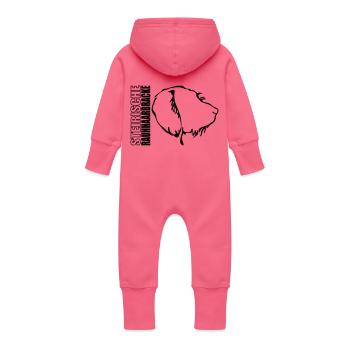 STEIRISCHE RAUHHAARBRACKE PROFIL - Baby Bio Sweat Overall mit Kapuze - Fuchsia - Hinten