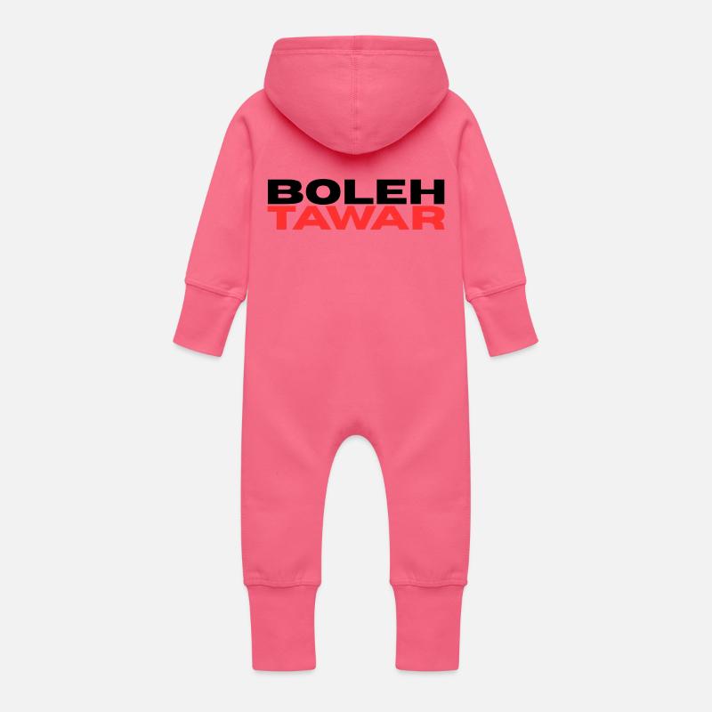 INDONET Boleh Tawar - Grenouillère à capuche bio en molleton Bébé - fuchsia