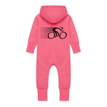 Fast Bicycle Race - Grenouillère à capuche bio en molleton Bébé - fuchsia - Dos
