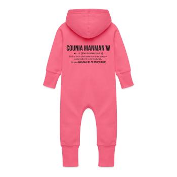 guadeloupe-definition - Grenouillère à capuche bio en molleton Bébé - fuchsia - Dos