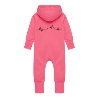 mountain pulse design - Baby Bio Sweat Overall mit Kapuze - Fuchsia - Hinten
