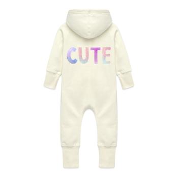 MIGNON - Grenouillère à capuche bio en molleton Bébé - vanille - Dos