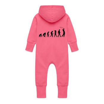 Evolution Of Golf - Baby Bio Sweat Overall mit Kapuze - Fuchsia - Hinten
