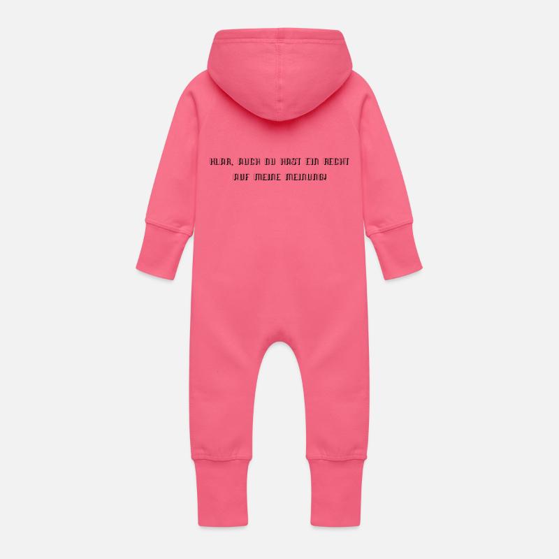 Lustige Sprüche -01- - Baby Bio Sweat Overall mit Kapuze - Fuchsia