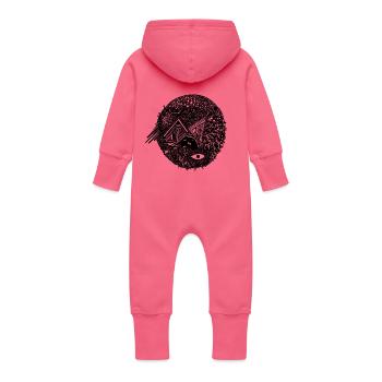 Strange world - Baby Organic Sweat Overalls With Hood - fuchsia - Back