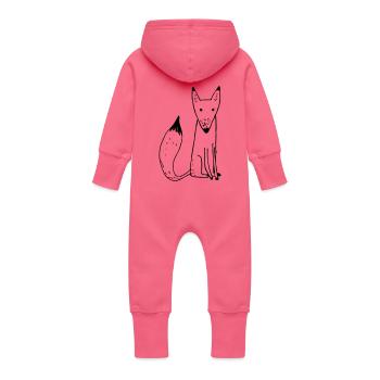 renard5mam - Baby Bio Sweat Overall mit Kapuze - Fuchsia - Hinten