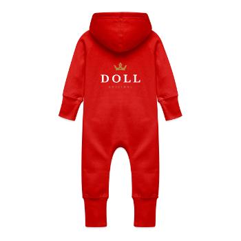 Poupée Logo original de la famille - Grenouillère à capuche bio en molleton Bébé - rouge - Dos