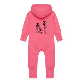 esel-ente-mann-menschlich - Baby Bio Sweat Overall mit Kapuze - Fuchsia - Hinten