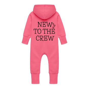 New to the crew - Baby Bio Sweat Overall mit Kapuze - Fuchsia - Hinten
