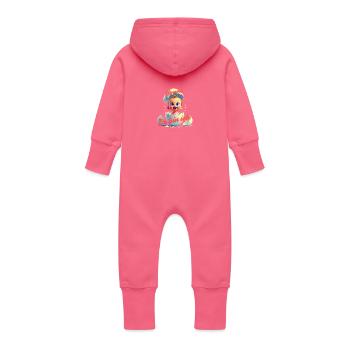 Hurra - Da bin da / Mädchen - Baby Bio Sweat Overall mit Kapuze - Fuchsia - Hinten