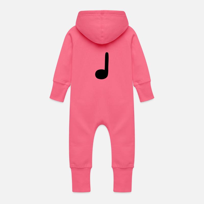Viertelnote - Baby Bio Sweat Overall mit Kapuze - Fuchsia