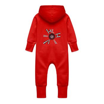 Drapeau de la Lettonie Riga - Grenouillère à capuche bio en molleton Bébé - rouge - Dos