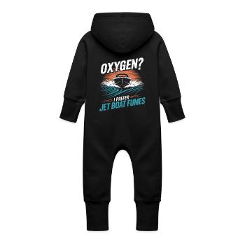 Oxygen? I prefer jet boat exhaust fumes for - Baby Organic Sweat Overalls With Hood - vanilla - Back