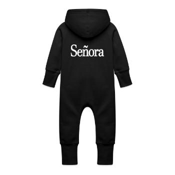 Señora Engagement Bride To Be Wedding Party - Baby Organic Sweat Overalls With Hood - vanilla - Back