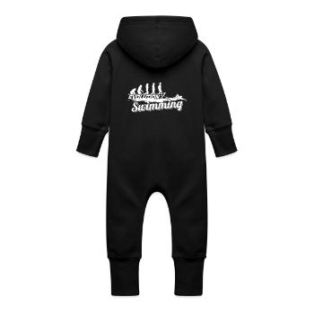 Evolution des Schwimmers der Schwimmerin - Baby Bio Sweat Overall mit Kapuze - Vanille-Milchshake - Hinten