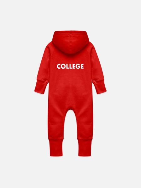College - Baby Bio Sweat Overall mit Kapuze - Rot
