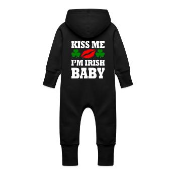 kiss me im irish baby - Grenouillère à capuche bio en molleton Bébé - vanille - Dos