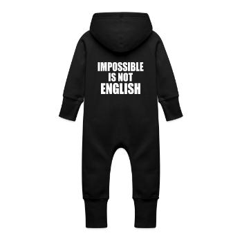 impossible is not english - angleterre - Grenouillère à capuche bio en molleton Bébé - vanille - Dos