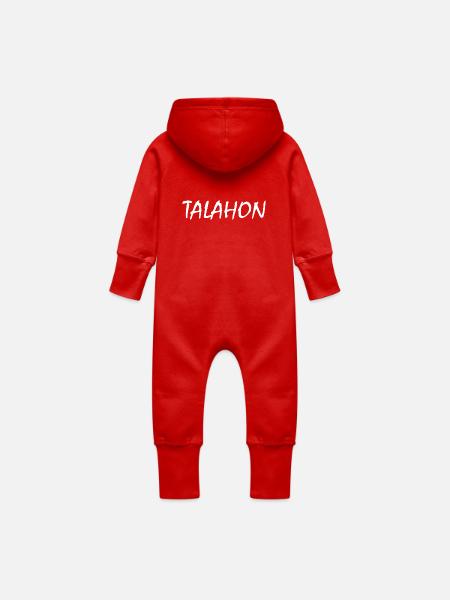 Talahon - Baby Bio Sweat Overall mit Kapuze - Rot
