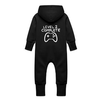 level 2 complete gamer Controller Konsole Kinder - Baby Bio Sweat Overall mit Kapuze - Vanille-Milchshake - Hinten