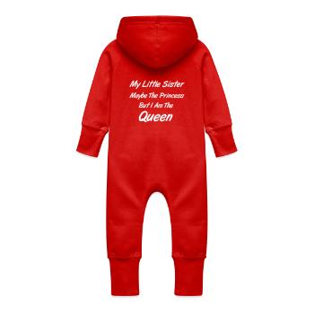 Queen - Grenouillère à capuche bio en molleton Bébé - rouge - Dos