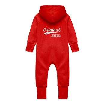 2015 - Baby Bio Sweat Overall mit Kapuze - Rot - Hinten