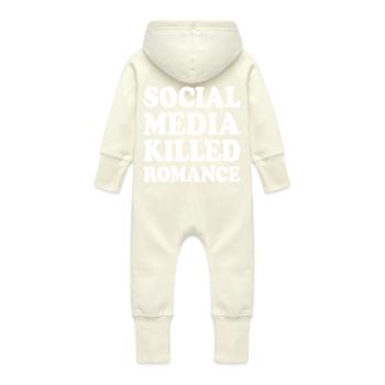 social media killed romance - Grenouillère à capuche bio en molleton Bébé - vanille - Dos