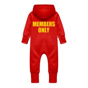 Members only - Baby Organic Sweat Overalls With Hood - red - Back