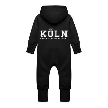 KÖLN College Style Font - Baby Bio Sweat Overall mit Kapuze - Vanille-Milchshake - Hinten
